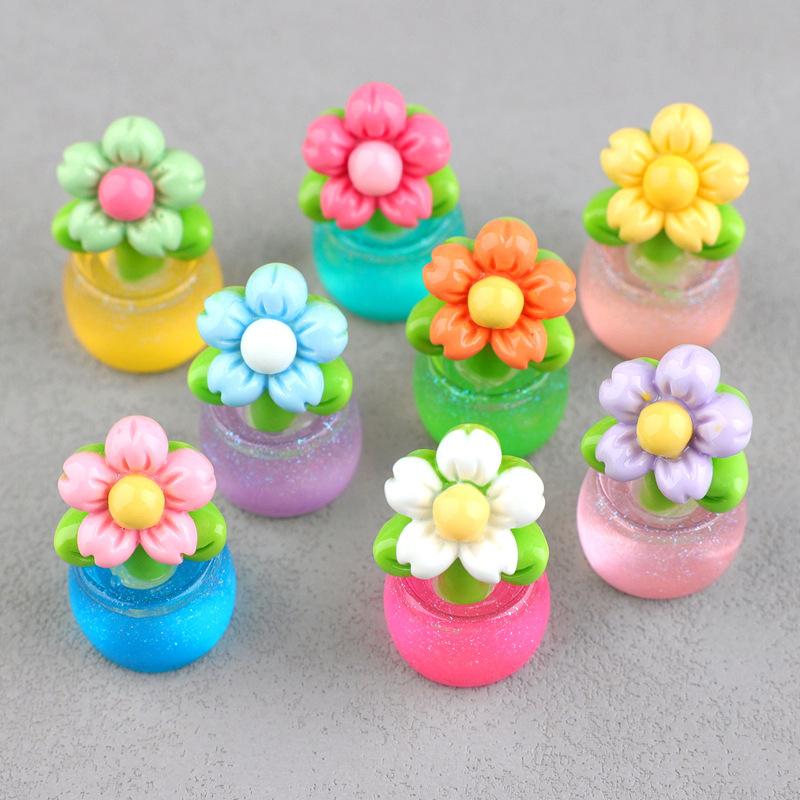 1Pc Uminous Flower Potted Plants Ornament Micro Garden Landscape Decoration Diy Resin Glow Toy Home Living Room Bedroom Decor