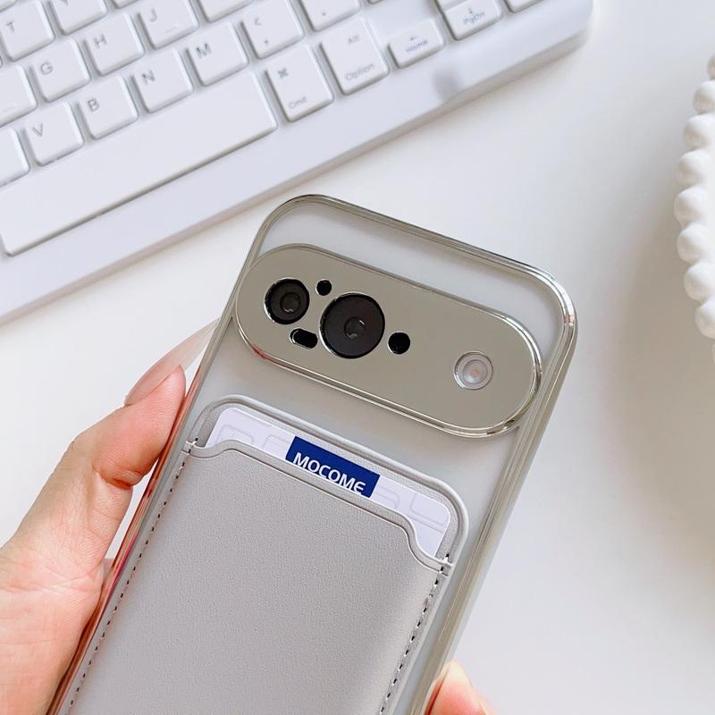 Clear Wireless Charge Magnetic Case For Google Pixel 9 Pro XL 9A 8A 7A PU Leather Card Holder Shockproof Lens Protection TPU Phone Cover