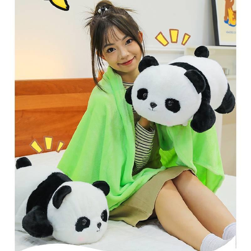 Adorable Panda Plush Toy Blanket And Pillow Soft Comfortable Gift For Friends