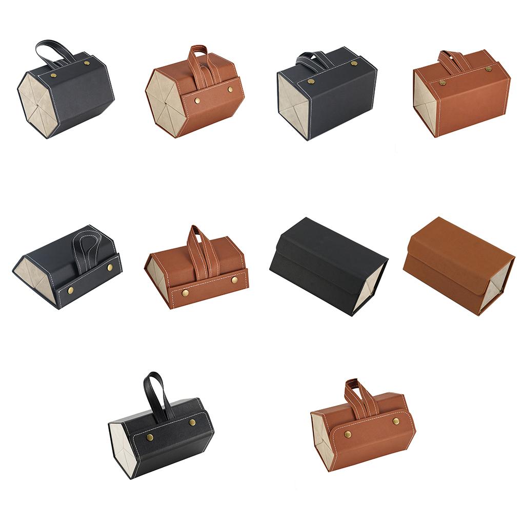 Eyeglasses Organizer Leather Holder Portable Travel Glasses Storage Box Case