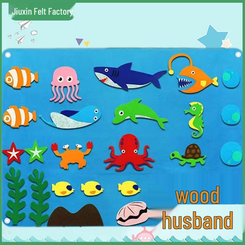 Early Education Felt Board for Kids - Cartoon Wall Stickers for Kindergarten