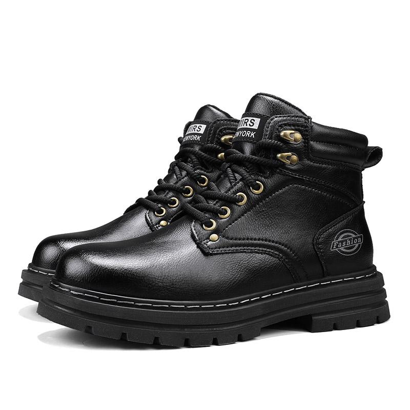 Móda Vysoce kvalitní kožené pánské boty Nový přírůstek Pánské vysoké tenisky Pohodlné šněrovací nízké tenisky Stylové pánské kotníkové boty