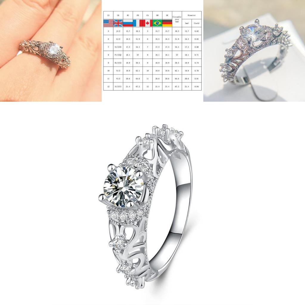Vielseitige Mode Damen Luxus Verlobungs Hochzeitsringe Für Dame Kristall Schmuck Zubehör Geschenke