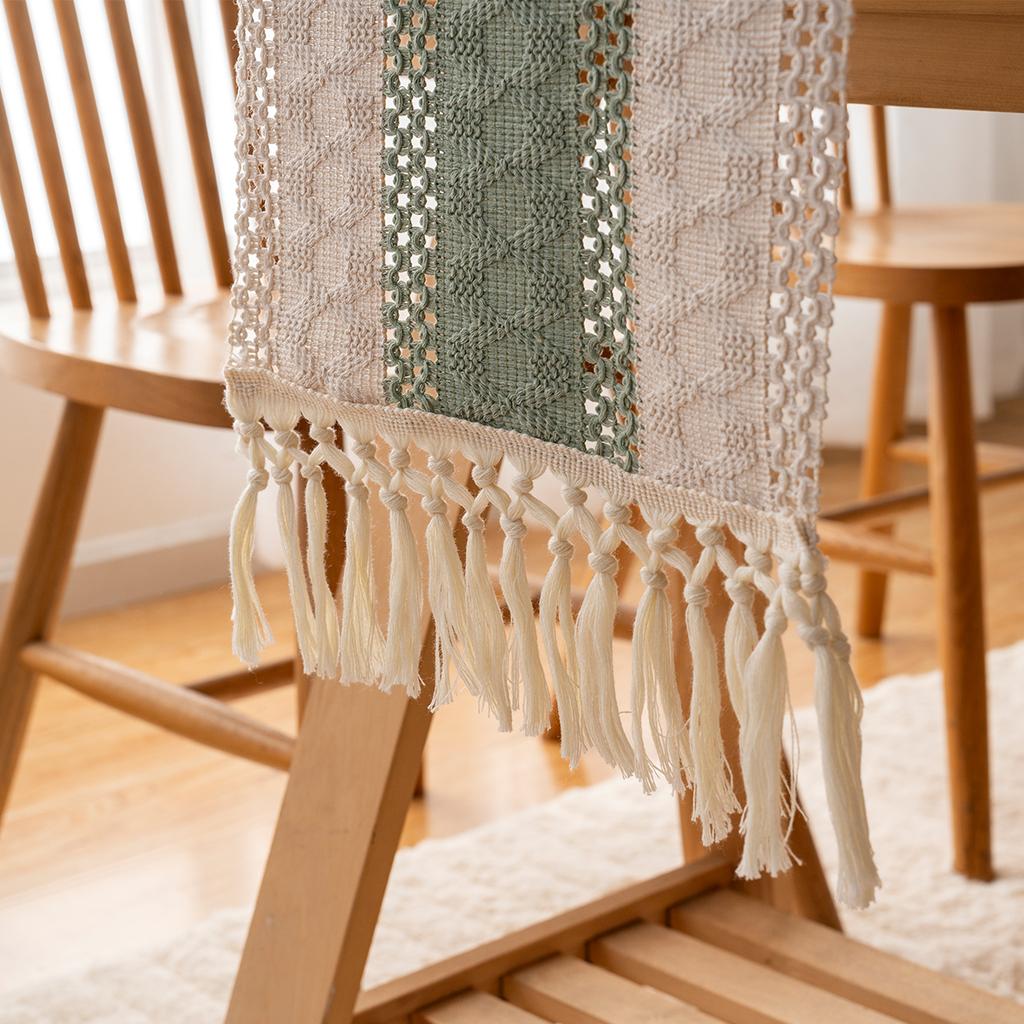 Boho Rustykalne Wesele Wieczór Panieński Kolacja Bawełniano-lniany Bieżnik na Stół