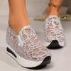 Women's Low-top Sneakers With Shiny Mesh, Breathable Fabric, EVA Sole, All-season Casual Sports Shoes