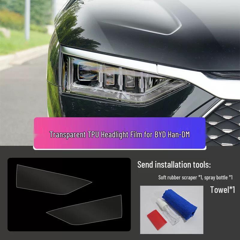 BYD Han Innenfolien-Set: Passend für 25 Modelle - Enthält TPU-Folien für Navigationsbildschirm, Schalthebel, Scheinwerfer und B-Säule