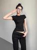 2025 New High Quality Casual T Shirt Sexy Slim Short Sleeves Fashion Trend Solid Women Clothing Y2k Tops