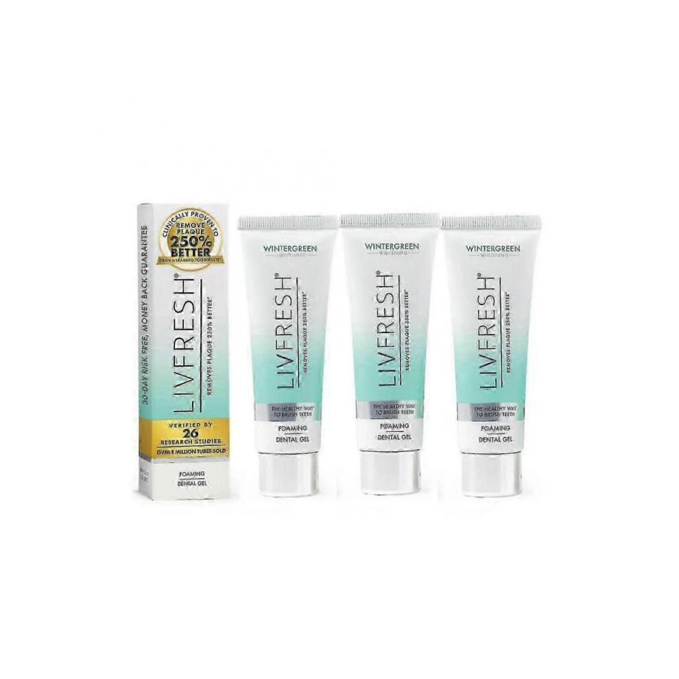 Gel de Pasta de Dentes Livfresh, Clinicamente Comprovado Para Remover Placa 250%
