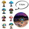 Colorful Resin Flower Mushroom Table Lamp Home Bedroom Decoration Powered Usb