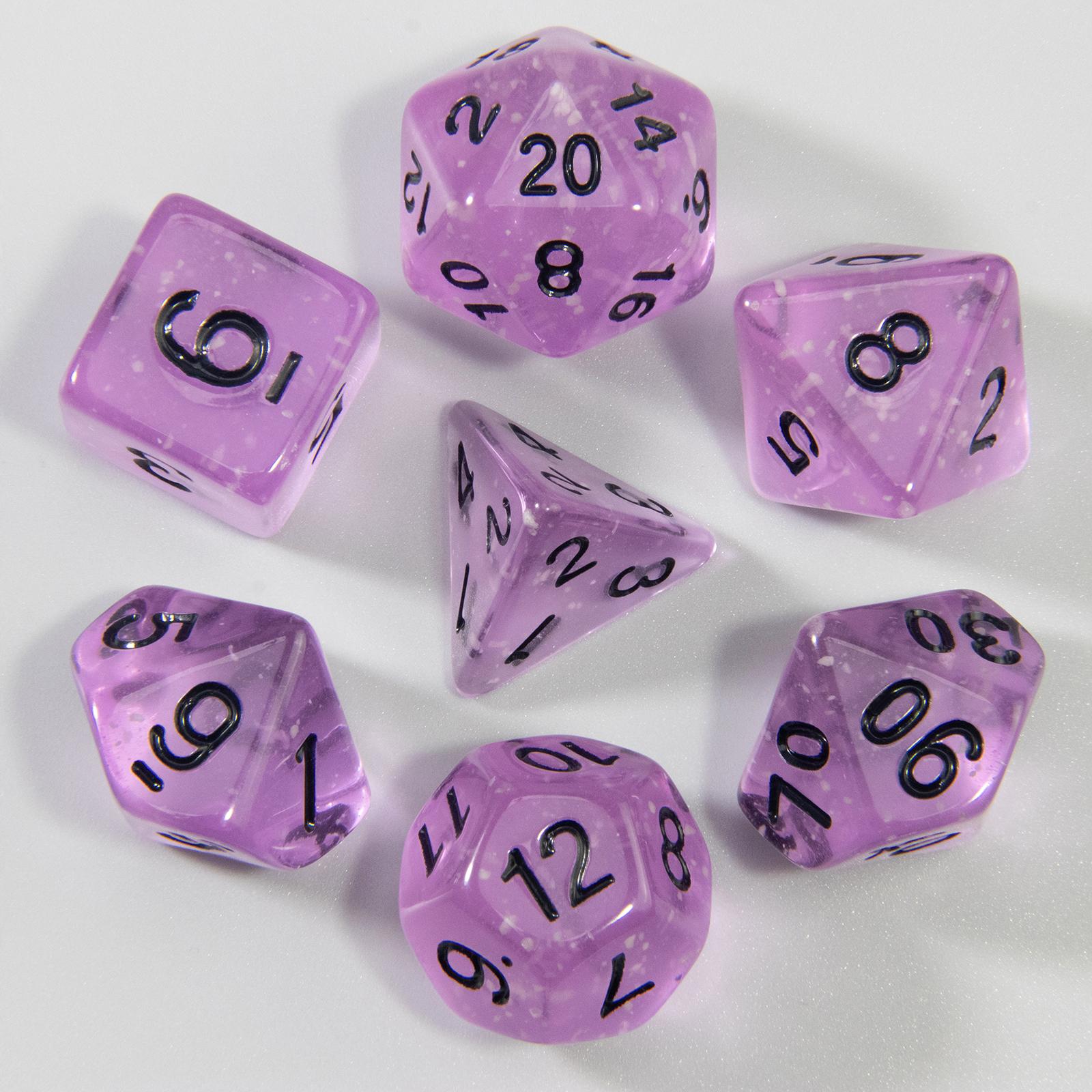 

Прозрачные многогранные игральные кости DND набор из 7 игровых костей D4-D20 реквизит для настольной игры DND аксессуары для настольной игры фиолетовый