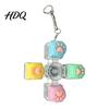 Mechanical Click Keyboard LED Light-up Fidget Spinner Toy Decompression Button Finger Clicker Glowing 2/3/4/5/6-Keys Keychain Stress Relief