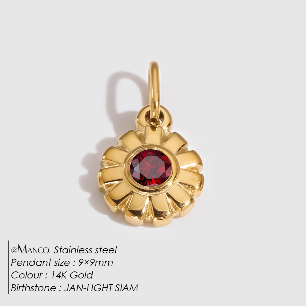 EMANCO Stainless Steel Flower Pendant Shiny Colorful Rhinestones High Quality Metal Charms Making Women's DIY Necklace Bracelet