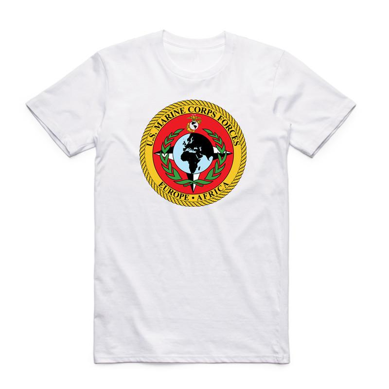 2026 Uomo Stampa USMC Moda Maglietta Bianca Estate Casual Maniche Corte Girocollo Maglietta Corpo dei Marines degli Stati Uniti Uomo Camisetas