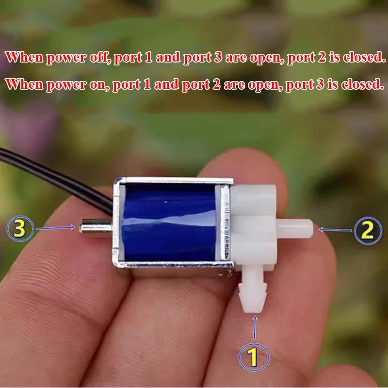 1pc 2-Position 3-Way Small Mini Solenoid Valve DC6V/12V/24V Normally Closed/Open Micro Electric Air Flow Control Valve