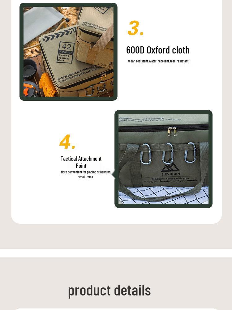 Compact Camping Gear Storage Bag: Portable Anti-collision Box for Cookware, Tableware, Tools, and Gas Canister