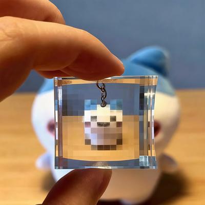 Llavero Colgante de Bolsa con Filtro de Mosaico de Piedras de Píxeles Colgante de Lente Regalo