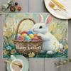 1PC Easter Bunny and Egg Pattern, Heat Resistant, Dirt Resistant, Easy To Clean Placemat, Table Festive Party Decoration