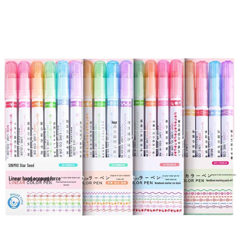 Marcador de Contorno Floral: Set de Marcadores de Colores para Diarios de Arte y Manualidades Infantiles