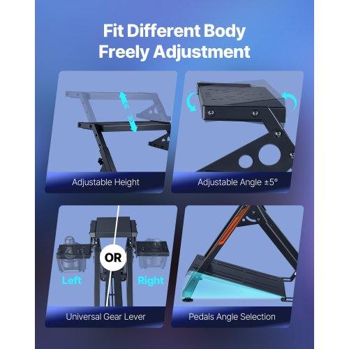 VEVOR Racing Wheel Stand, Adjustable & Foldable Simulator Stand for Logitech G923 G920 G29 G27