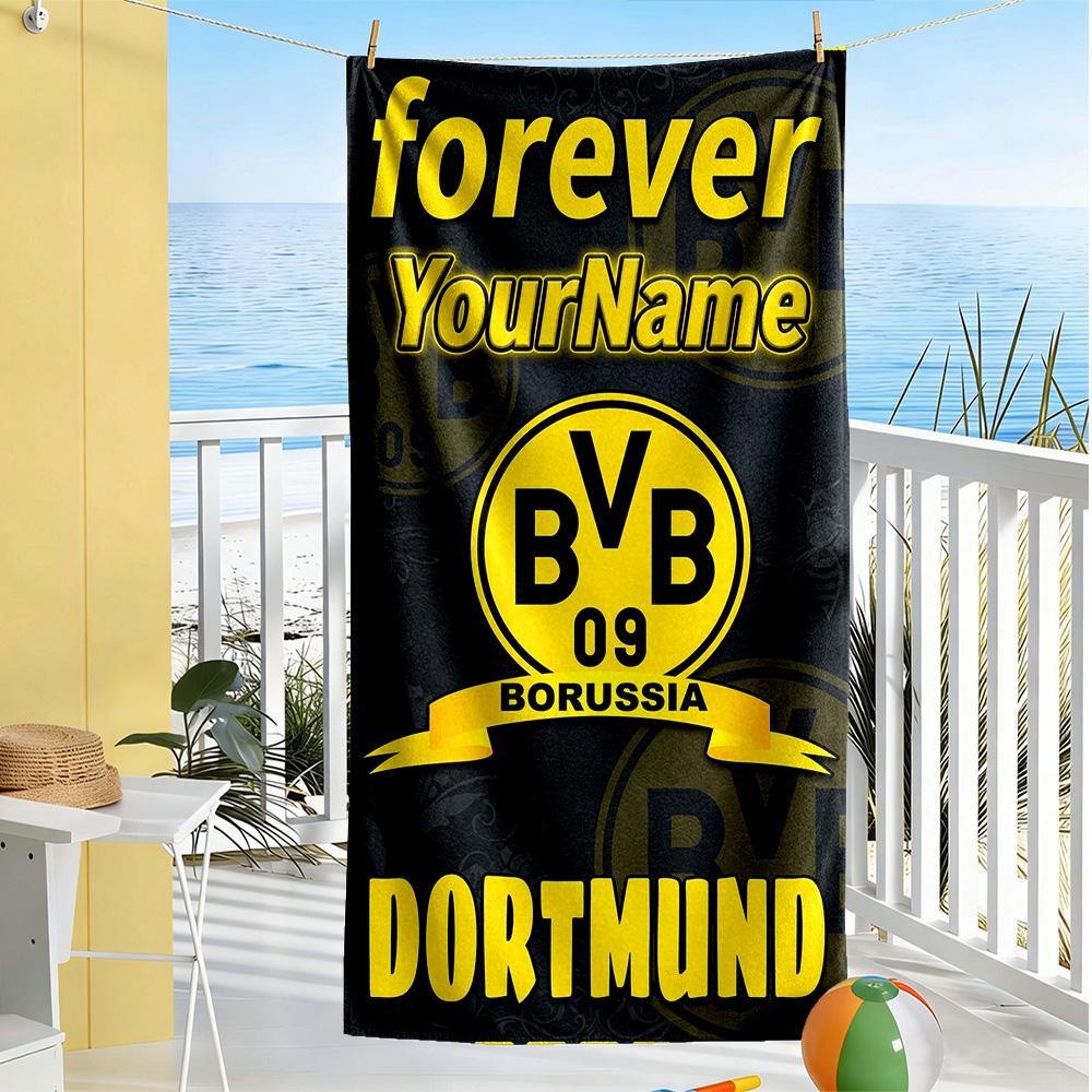 Borussia Dortmund Personalized Name Beach Towel Quick-Dry Soft Microfiber Portable for SwimmingBeachCamping Travel Beach AccessoriesGym