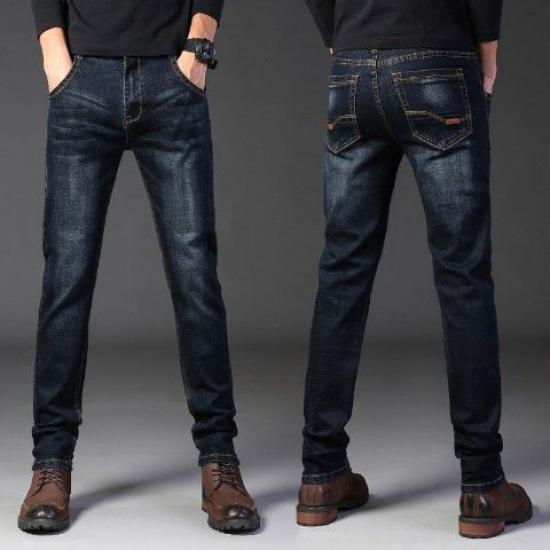 Pantaloni lunghi primaverili ed estivi da uomo, jeans dritti, larghi, casual, aderenti, alla moda, resistenti all'usura