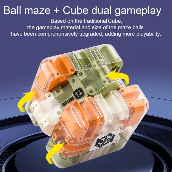 1/2Pcs 3D Puzzle Maze Cube Educational Brain Teaser Handheld Rolling Ball Maze Cube Spatial