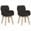 Swivel Dining Chair 2 Pcs Boucle Black 54 X 58 X 87 Cm
