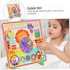 1Satz Multifunctional Wooden Toy for Interactive Clock Learning Game Weather Recognition Early Education Activity