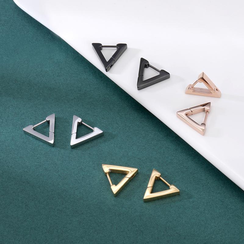 Punk Rock Rostfritt Stål 3 Färg Mini Geometriska Örhängen Nya Trendiga Hoop Örhängen För Kvinnor Män Mode Present Party