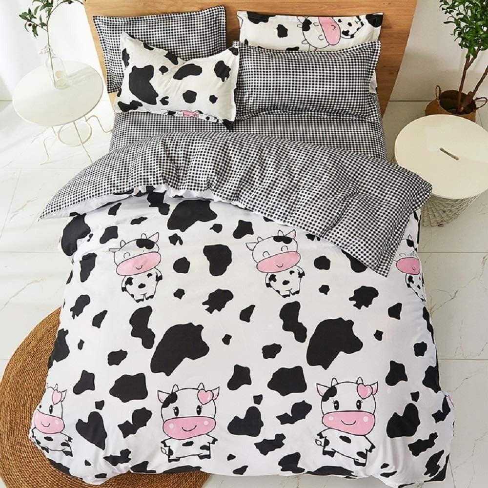 Cartoon Cow pattern Duvet Cover  bedding set,  boys, girls adult  microfiber duvet cover zipper duvet coverand 2 pillowca