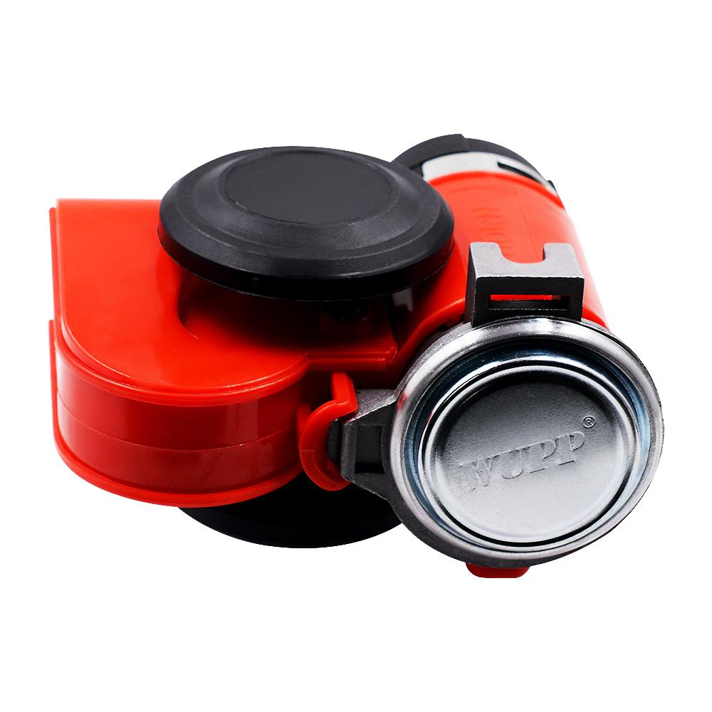 12V 115dB Car Air Horn Red Compact Dual Tone Electric Pump Loud Siren Vehicle for Car Motorcycle Truck Bicycle
