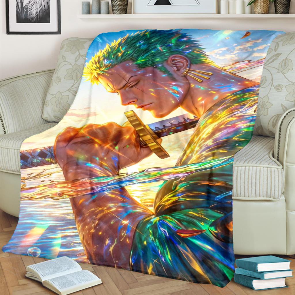 "ONE PIECE" Warm Print Blanket Flannel Material for Bedrooms, Sofas, Beds, Chairs, Picnics, Travel
