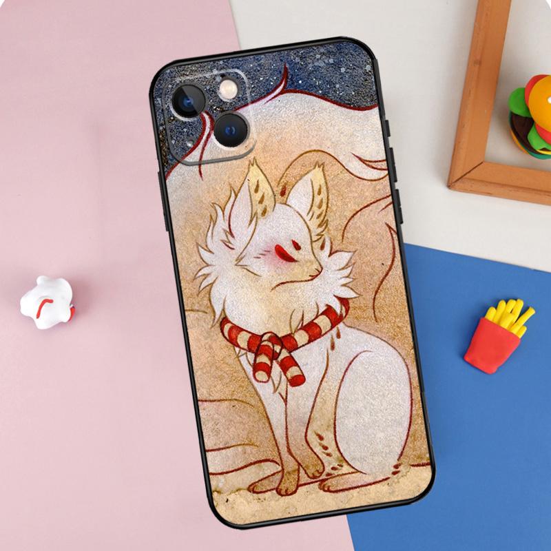 Nine-tailed Fox Case For iPhone 11 12 13 14 15 16 Pro Max Mini XS XR X Plus Soft Protection Cover