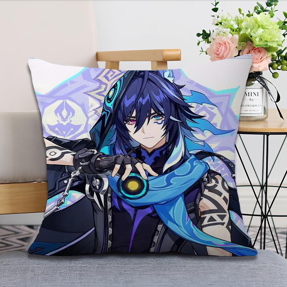 Ororon Genshin Impact Pillow Case Fan Style Square Home Decor Cushion Cover Design Printed
