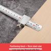 Exclusive Stainless Steel Straight Ruler with Positioning Block and Scribing Limiter - 15/20/30/40cm for Woodworking