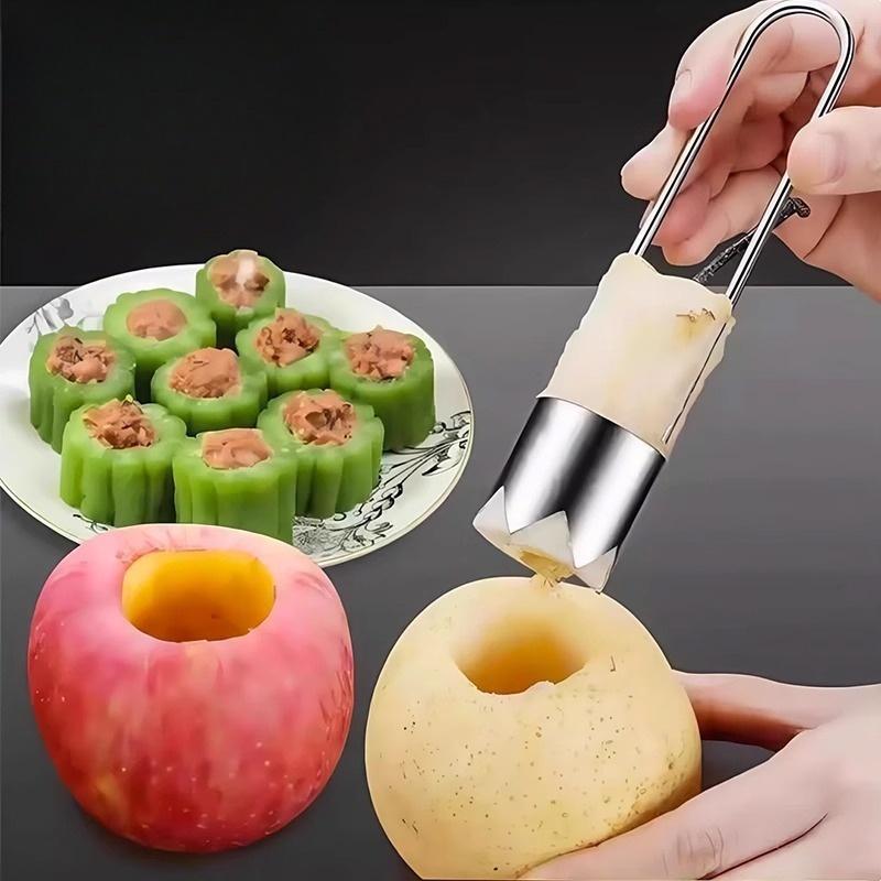 New Stainless Steel Fruit Core Remover Apple Pear Bell Peppers Pitter Extractor Tool Versatile Vegetable Core Puller Gadgets