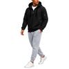 Men's Athletic Full Zip Hoodie and Black Pants Casual Track Suit 2 Piece Set