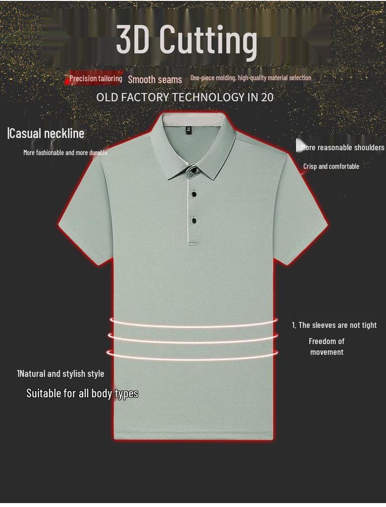 Men's Short-Sleeve Polo Shirt - Summer Fashion Lapel, Loose Fit, Casual Base Layer Top