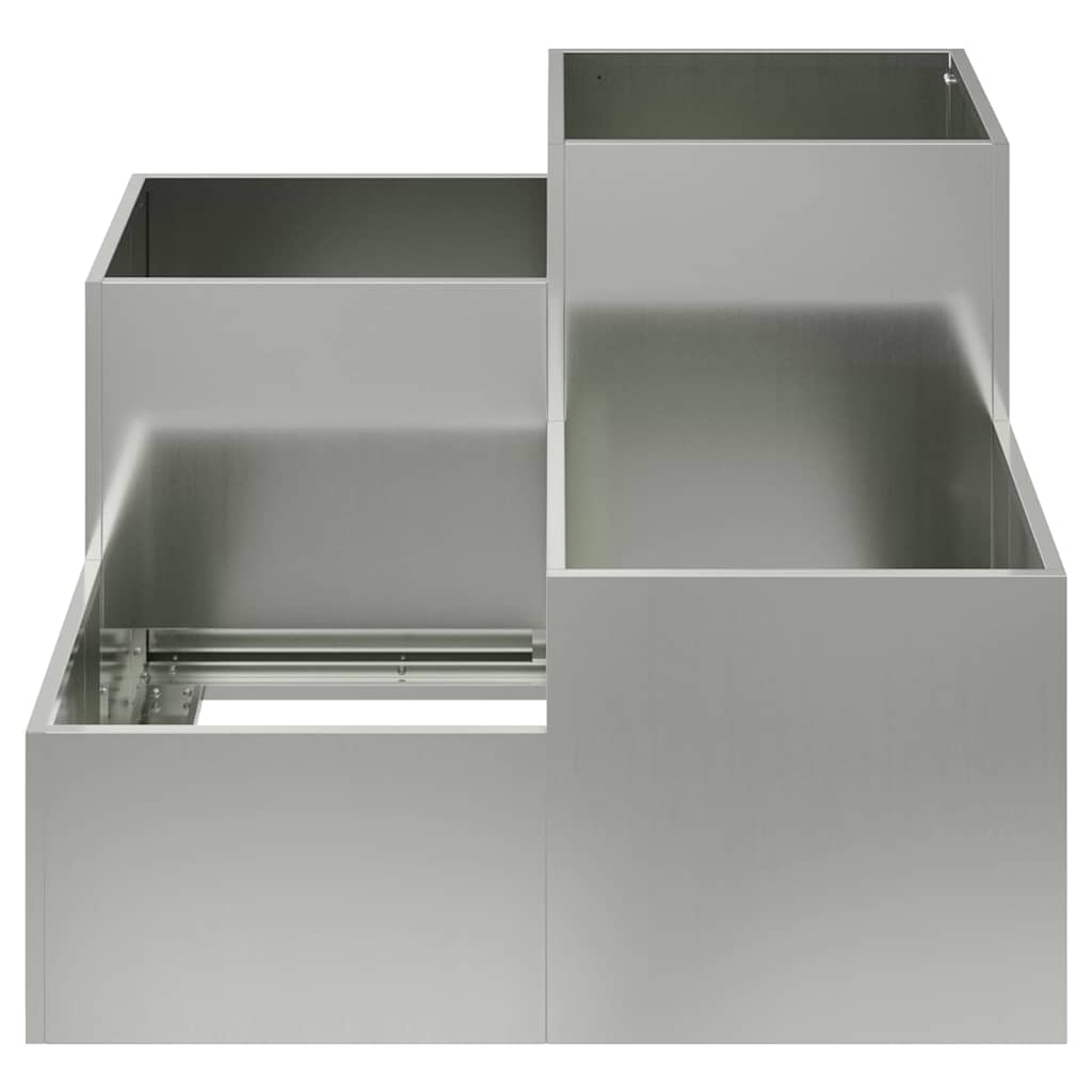 Garden Planter Silver 80 X 80 X 60 Cm Galvanized Steel