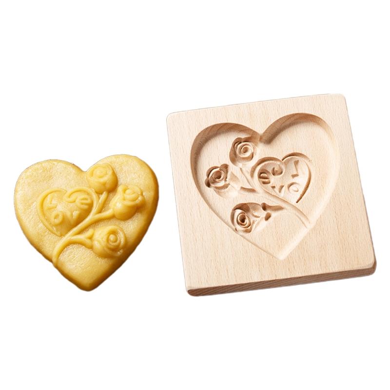 Chinese Traditional Mid-autumn Festival Mooncake Mold 7 Different Pattern Shaped Wood Handmade Moulds for Baking Cookies
