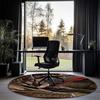 Dark Printed Round Rug Carpet Chair Rug Area Rug Entryway Doormats,for Office Chair Living Room Bedroom Kitchen Room.