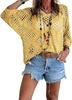 Cardigan lavorato a maglia da donna con scollo a V, intagli a forma di diamante e maniche a pipistrello, per la primavera/estate europea
