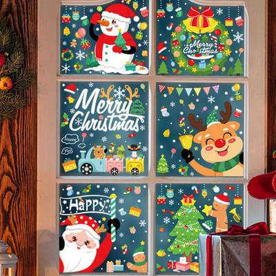 Weihnachtsfensteraufkleber Frohe Weihnachten Dekorationen für Zuhause Weihnachts-Wandaufkleber Kinderzimmer Jahresdekoration