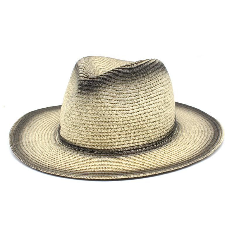 Spring And Summer Men And Women British Wind Spray Paint Jazz Straw Hat Outdoor Travel Sun Hat Czy-056