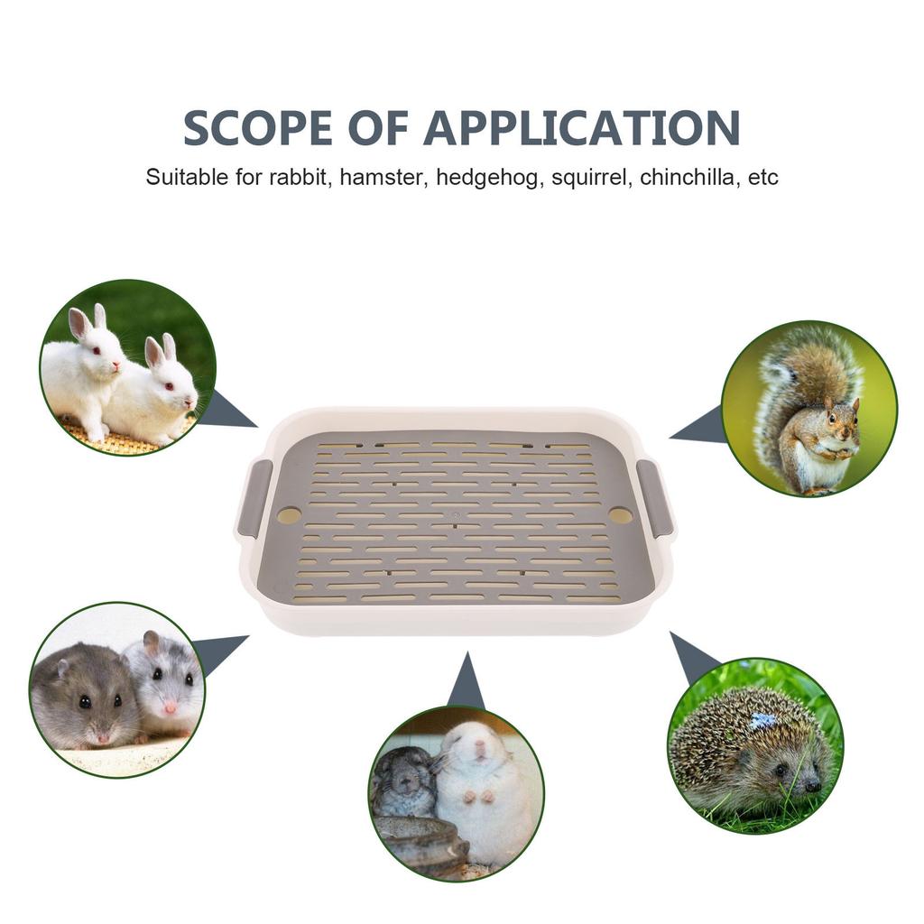 Rectangular Bunny Litter Box Large Space Rabbit Training Potty Small Guinea Pig Hamster Cage Pet Toilet Cleaning Supplies