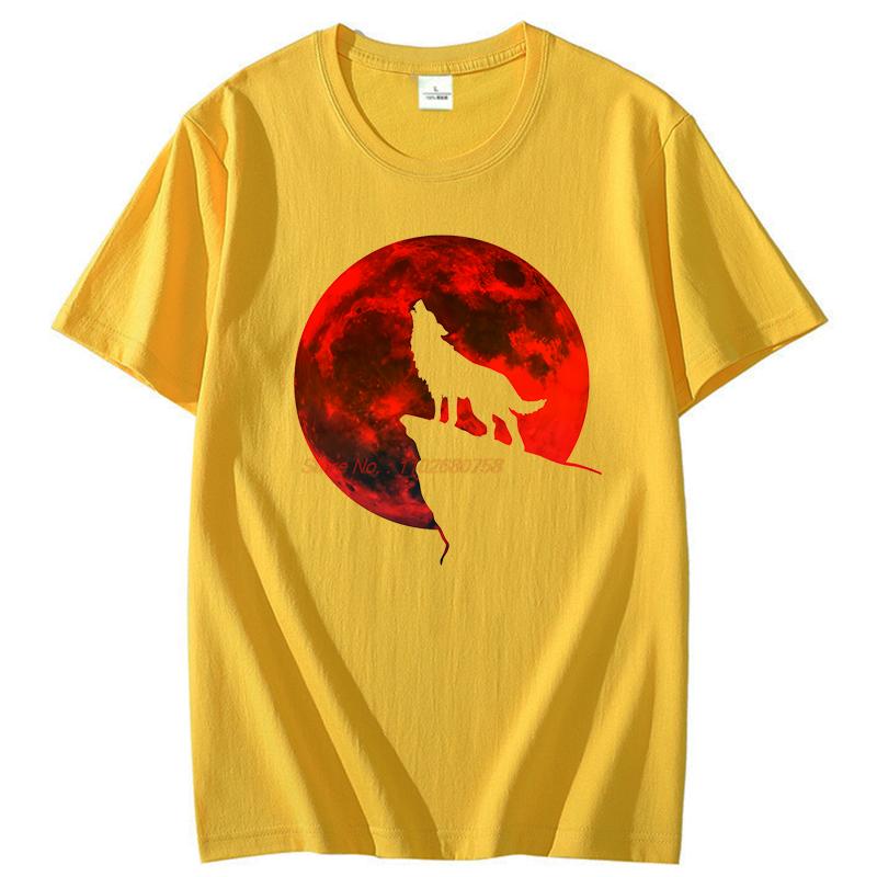 Howling Wolf Blood Moon Full Moon Shirts Graphic Tee Fashion For Unisex Tops Tshirt New Arrival Goods Short Sleeve Tee Unisex Clothes