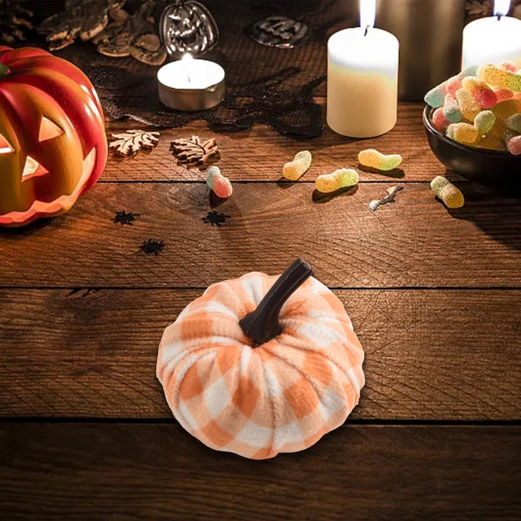 Färgglad Tygpumpa Halloweenpumpa Dekor Simuleringspumpa Dekoration