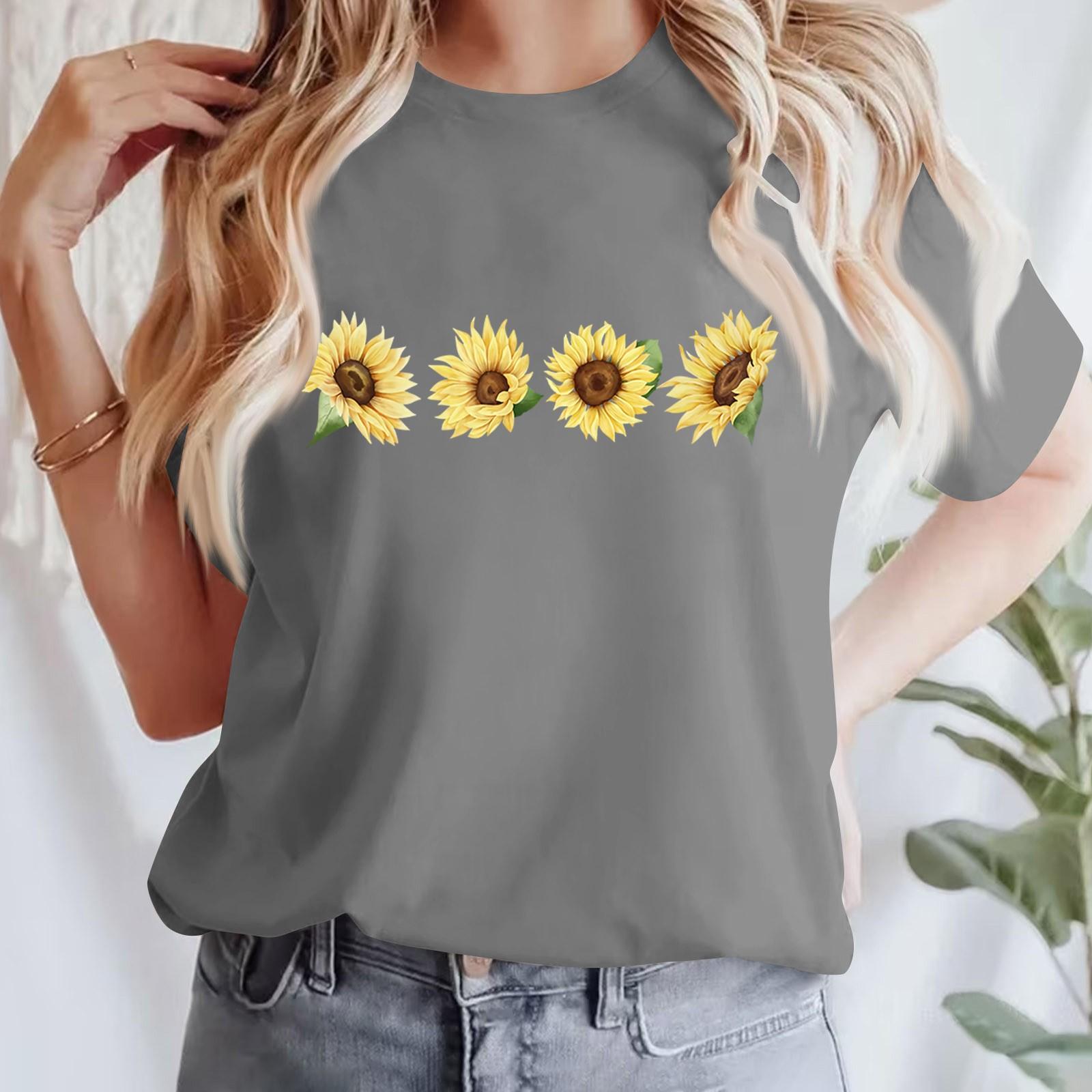 

Женская повседневная футболка с принтом, пуловер с круглым вырезом, топ с короткими рукавами XL