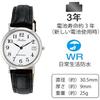 [Citizen Q&Q] Analog Water-Resistant Wristwatch with Date Display and Leather Strap D021-304 for ...