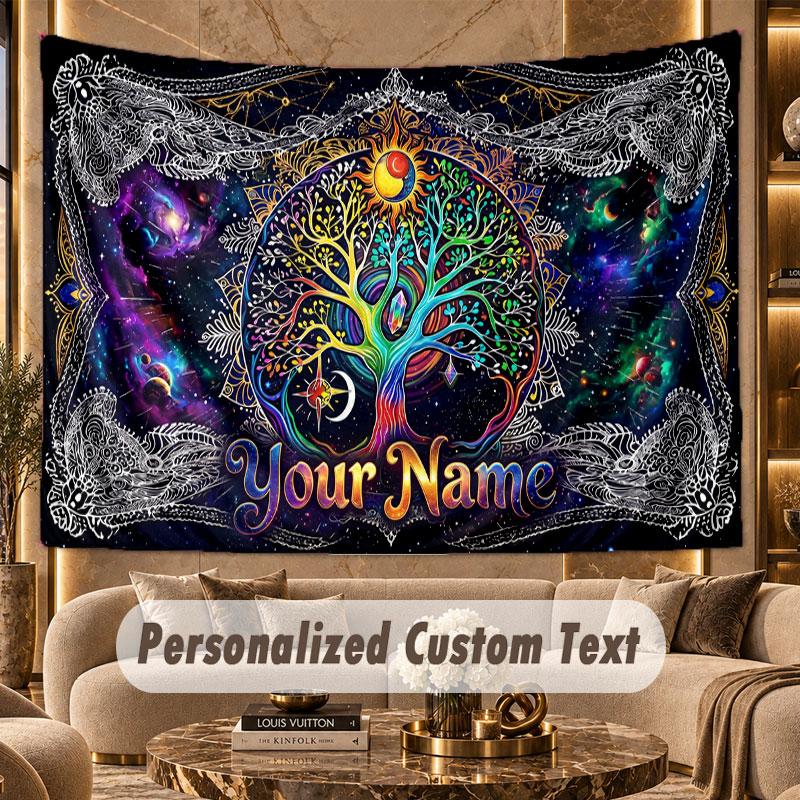 Music General (513) Theme Wall Tapestry Customized With Name Text Personalized Hanging Tapestry For Bedroom Living Room Decor